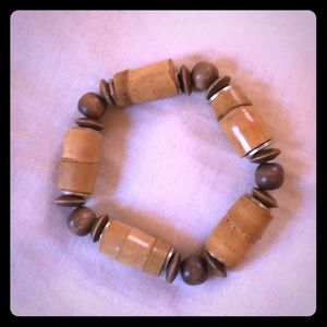 Bracelet with wood beading